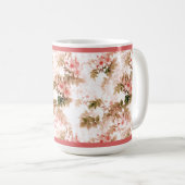 ヴィンテージビクトリアンピンク花柄 コーヒーマグカップ (正面右)