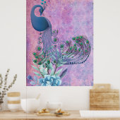 *~*ヴィンテージビクトリアンピーコックアールヌーボーAR24 ポスター (キッチン)