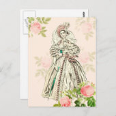 ヴィンテージビクトリアンファッションはがき ポストカード (正面/裏面)