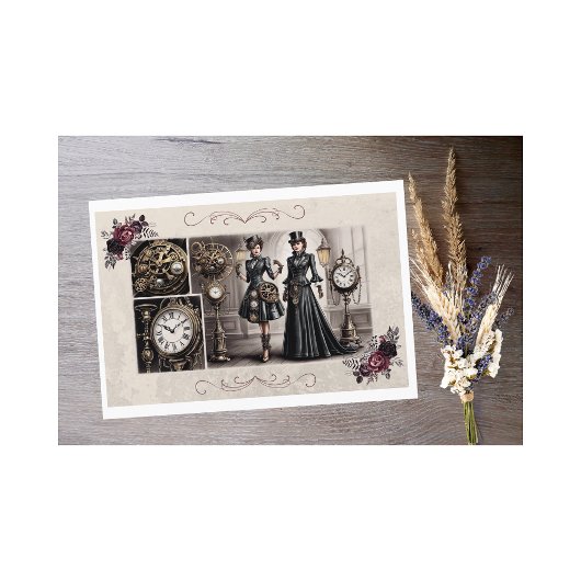 ヴィンテージビクトリアンファッションはがき ポストカード