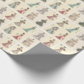 ヴィンテージビクトリアンファッションドレファンシース ラッピングペーパー (角)