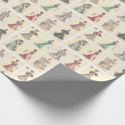 ヴィンテージビクトリアンファッションドレファンシース ラッピングペーパー (角)
