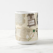 ヴィンテージビクトリアンファッションド可愛いステッカー茶 コーヒーマグカップ (中央)