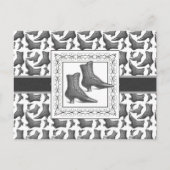 ヴィンテージビクトリアンファッションブーツパエレガントターン ポストカード (正面)