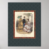 ヴィンテージビクトリアンファッション美しいアンティークプリント ポスター (正面)