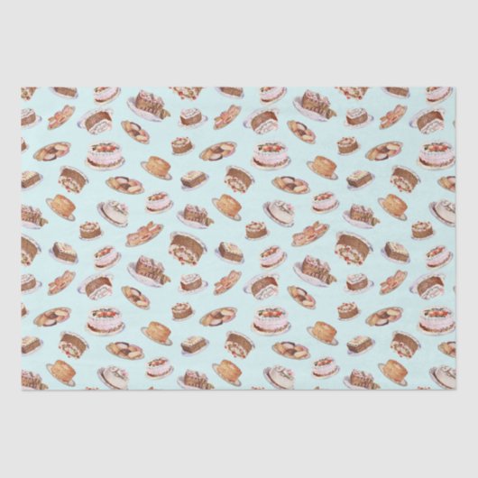 ヴィンテージビクトリアンファンシーケーキとスイーツパターン 薄葉紙 (正面)