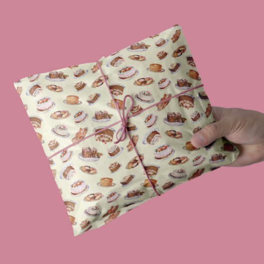 ヴィンテージビクトリアンファンシーケーキとスイーツパターン 薄葉紙