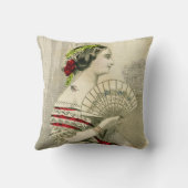 ヴィンテージビクトリアンファン装飾用クッション クッション (裏面)