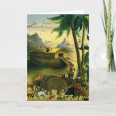 ヴィンテージビクトリアンフォークアート、ノアの箱舟by Hidley カード (正面)