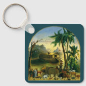 ヴィンテージビクトリアンフォークアート、ノアの箱舟by Hidley キーホルダー (正面)