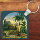 ヴィンテージビクトリアンフォークアート、ノアの箱舟by Hidley キーホルダー (裏面)