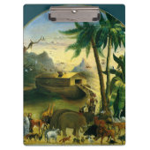 ヴィンテージビクトリアンフォークアート、ノアの箱舟by Hidley クリップボード (正面)