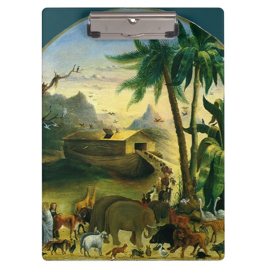 ヴィンテージビクトリアンフォークアート、ノアの箱舟by Hidley クリップボード (正面)