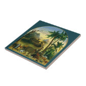 ヴィンテージビクトリアンフォークアート、ノアの箱舟by Hidley タイル (側面)