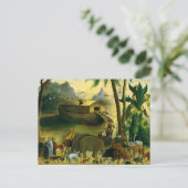 ヴィンテージビクトリアンフォークアート、ノアの箱舟by Hidley ポストカード (スタンド正面)