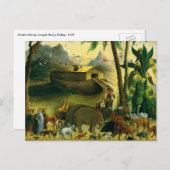 ヴィンテージビクトリアンフォークアート、ノアの箱舟by Hidley ポストカード (正面/裏面)