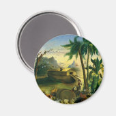 ヴィンテージビクトリアンフォークアート、ノアの箱舟by Hidley マグネット (正面/裏面)