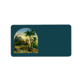 ヴィンテージビクトリアンフォークアート、ノアの箱舟by Hidley ラベル (正面)