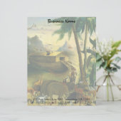 ヴィンテージビクトリアンフォークアート、ノアの箱舟by Hidley レターヘッド (スタンド正面)