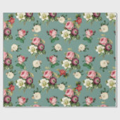 ヴィンテージビクトリアンフラワーズデコップマープルホール ラッピングペーパー (フラット)