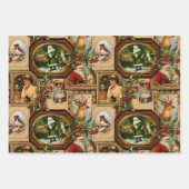 ヴィンテージビクトリアンフレームのコラージラッピング ラッピングペーパーシート (正面3)