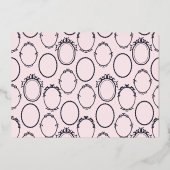 ヴィンテージビクトリアンフレームスカルハローウィンパーティ 箔招待状 (裏面)