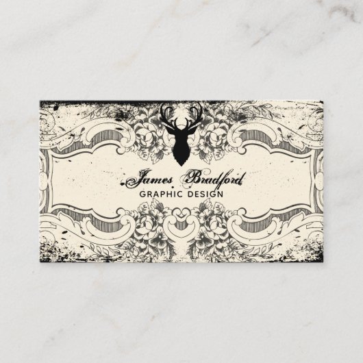 ヴィンテージビクトリアンフレームロゴ名刺 名刺 (正面)