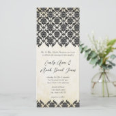 ヴィンテージビクトリアンフローラダマスク結婚式 招待状 (スタンド正面)