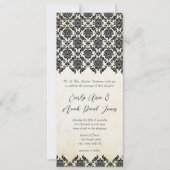 ヴィンテージビクトリアンフローラダマスク結婚式 招待状 (正面)