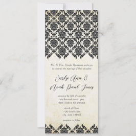 ヴィンテージビクトリアンフローラダマスク結婚式 招待状