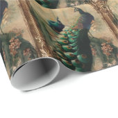 ヴィンテージビクトリアンフローラパリス孔雀 ラッピングペーパー (ロールコーナー)