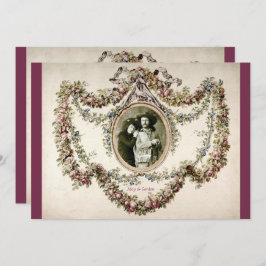 ヴィンテージビクトリアンフローラフレーム結婚式招待状 招待状