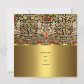 ヴィンテージビクトリアンフローラヘビ頭1876金ゴールド 招待状 (裏面)