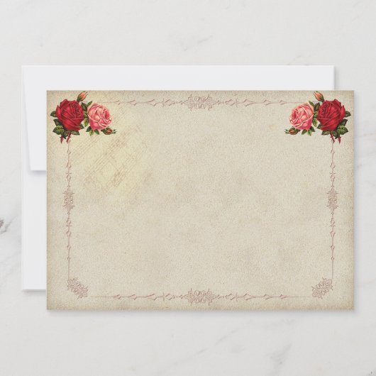 ヴィンテージビクトリアンフローラベビーシャワー招待状 招待状 (裏面)