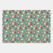 ヴィンテージビクトリアンフローラルパターンシック  ラッピングペーパーシート (正面2)