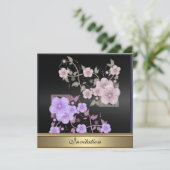 ヴィンテージビクトリアンフローラ任意誕生日 招待状 (スタンド正面)