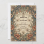 ヴィンテージビクトリアンフローラ結婚オーナメント 招待状 (正面)