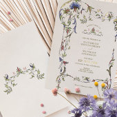 ヴィンテージビクトリアンフローラ結婚オーナメント 箔招待状