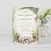 ヴィンテージビクトリアンフローラ結婚式招待状 招待状 (スタンド正面)