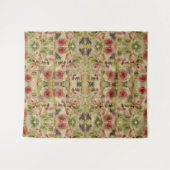 ヴィンテージビクトリアンフローラ絵画のスクリプトエフェメラ タペストリー (正面(横))