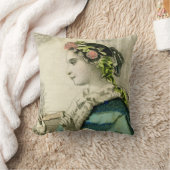 ヴィンテージビクトリアンフローラ頭リース枕 クッション (ブランケット)