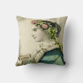 ヴィンテージビクトリアンフローラ頭リース枕 クッション (裏面)