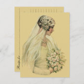 ヴィンテージビクトリアンブライダルシャワーレシピカード ポストカード (正面/裏面)