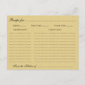 ヴィンテージビクトリアンブライダルシャワーレシピカード ポストカード (裏面)