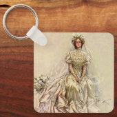ヴィンテージビクトリアンブライドアンティークブライダルポートレート キーホルダー (正面)