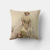 ヴィンテージビクトリアンブライドアンティークブライダルポートレート クッション (裏面)