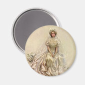 ヴィンテージビクトリアンブライドアンティークブライダルポートレート マグネット (正面/裏面)