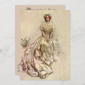 ヴィンテージビクトリアンブライドブライダルシャワーティーパーティー 招待状 (正面/裏面)