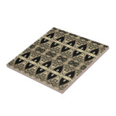 ヴィンテージビクトリアンブラックセピアアールヌーボー模様 タイル (側面)