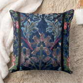 ヴィンテージビクトリアンブルーベルベットフローラ クッション (ブランケット)